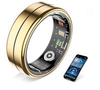 Smart Ring for Women & Men -100+ Sports Modes, Fitness Tracker with Heart Monitor, Sleep Tracker, Step Counter, Fitness Ring Compatible Android iOS, IP68 Waterproof, No Subscription Fee (Gold, 8)