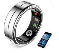 Smart Ring for Women & Men -100+ Sports Modes, Fitness Tracker with Heart Monitor, Sleep Tracker, Step Counter, Fitness Ring Compatible Android iOS, IP68 Waterproof, No Subscription Fee (Silver, 12)