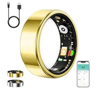 Smart Ring for Women Men,Birthday Gifts for Women Men - Health & Activity Tracker with Heart Rate,Sleep Monitoring/Blood Oxygen/Motion Tracking,Waterproof & No Subscription Required Gold 7
