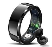 Smart Ring for Women Men, Fitness Tracker Ring with Charging Case, IP68 Waterproof, 7 Day Battery, Intelligent Ring Sleep Monitoring(Black,8#)