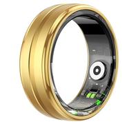 Smart Ring Health Rings with Heart Rate Monitor Calorie Counter Long Battery Life Casual Smart Rings for Men Women Compatible with iOS Android Phones Gold Ring