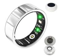 Smart Ring, Health Smart Ring Compatible with Apple iPhone 16 15 14 13 12 11 Pro Max Samsung Galaxy S25 24 23 Huawei Honor etc, Fitness Ring w/Sleep Heart Rate Blood Pressure Oxygen, Silver #11