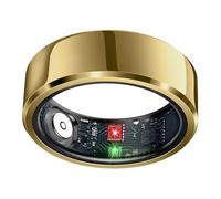 Smart Ring Health Tracker, Sleep Tracker Ring with Heart Rate, Waterproof Fitness Tracker for Activity Monitoring/Steps/Distance/Calories, Up to 7-Day Battery, for iOS and Android (Gold,#11)