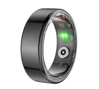 Smart Ring Health Tracker, Smart Ring for Fitness Sleep Tracking, 24H Heart Rate Monitoring, Water Resistant BT Fitness Tracker Ring, Body Temp Detection, Remote Control (Tarnish)