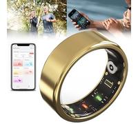 Smart Ring Health Tracker with Bluetooth 5.1, Heart Rate Monitor, Blood Oxygen Monitor, Body Temperature, Sleep Tracking, Compatible with iOS & Android