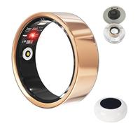 Smart Ring, Mens Smart Health Rings w/Extra Charger Case Bluetooth Health Ring w/Heart Rate Sleep Blood Oxygen Monitor Waterproof Fitness Tracker Pedometer Calories, Rose Gold #7