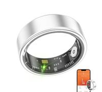 Smart Ring - Size First with Sizing Kit - Smart Ring Health Tracker for Women & Men - Sleep Tracking Wearable - Heart Rate & Fitness Tracker - Waterproof Step Counter (Silver, 7 Sizes)