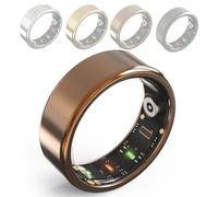 Smart Ring, Smart Ring Health Tracker For Men And Women, Heart Rate & Temperature Monitoring, Track Sleep, Movement & Recovery, Water Resistant Upto 100m, 7 Days Battery Life (Color : Brown, Size :