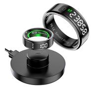Smart Ring with Display Heart Rate Monitor Fitness Ring Step Counter Sleep Tracker Health Rings Calories Prayer Counting Fitness Tracker for Android iOS