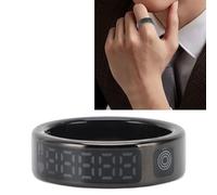 Smart Ring with LED Display Screen & Touch Button, IP68 Water Proof Fitness Tracker Ring for Women & Men, Multi Sports Modes, Supports Remote Photo Taking and Video Scrolling (#13)