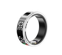 Smart Ring with LED Display, Smart Ring Fitness Tracker, IP68 Water Proof Fitness & Sleep Tracker for Women & Men with Charging Case, APP for IOS for Android, Silver (#11)