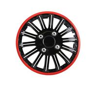 Smart Roadster 14" Lightning Black Sports with Red Ring Premium Boxed Wheel Cover Hub Caps Set