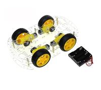 Smart Robot Car Kit, 4WD Robot Car Chassis Kit with Acrylic Frame, DIY Double Layer Smart Robot Car for Arduino Projects, Includes DC Motors, Wheels and Battery Box for STEM Educat