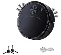 Smart Robot Vacuum Cleaner 3 In 1 Sweep Mop Usb Rechargeable For Mini Auto Cleaning Machine For Hard Floors Quiet Operation White Color Compact Design 18cm Diameter Slim Body Household Appliance(B)