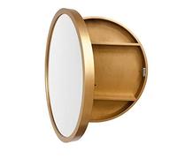 Smart Round Bathroom ty Cabinet Wall-Mounted Wooden Makeup Storage with Open Door Touch Sensor LED Lighting Stylish Modern Design for Home Decor