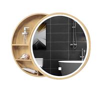 Smart Round Mirror Cabinet with Push-Pull Design - Versatile Sto Solut for Bathroom, Bedroom & Living Room with Ele Mirror h - Space-Saving nizat