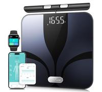 Smart Scales for Body Weight 8 Electrodes & Bluetooth - Weight, Fat, BMI, Muscle,Digital Bathroom Scales, Full Body Composition Analyzer, Voice Prompt, High Precision up to 180 kg /28 st