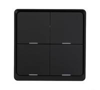 Smart Scene Switch 4 Gang For For ZigBee and with Wireless Push Button Control Compatible with App For For Coordinated Device Operation (Black)