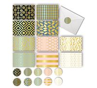 Smart Scribble 50 Blank Cards and Envelopes, Assorted Greeting Cards for All Occasions, 4x6” Blank Note Cards with Envelopes and Matching Stickers- 10 Elegant Designs, Thank You Card Assortment Pack,