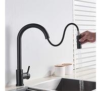 Smart Sense Kitchen Faucet, Matte Black Pull Out Sensor Faucets, Swivel Crane Two Outlet Water Mixer Tap,Nickel Sense(Brushed Gold Sense)