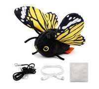Smart Sensing Flapping Butterfly Toy Interactive Cat, Flapping Butterfly Toy Interactive Cat with Realistic Wing Motion, Rechargeable Cats Toy for Indoor (Yellow)