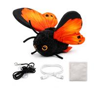 Smart Sensing Flapping Butterfly Toy Interactive Cat, Flapping Butterfly Toy Interactive Cat with Realistic Wing Motion, Rechargeable Cats Toy for Indoor (Orange)