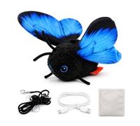 Smart Sensing Flapping Butterfly Toy Interactive Cat, Flapping Butterfly Toy Interactive Cat with Realistic Wing Motion, Rechargeable Cats Toy for Indoor (Blue)