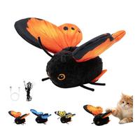 Smart Sensing Flapping Butterfly Toy Interactive Cat, Rechargeable Interactive Butterfly Cat Toy, Realistic Wing Motion Encourages Stalking,Sensor Triggered,Durable Plush Build For Solo Play，Orange