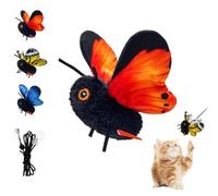 Smart Sensing Flapping Butterfly Toy - Realistic Wing Motion Encourages Stalking Sensor Triggered，Orange