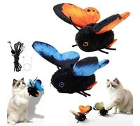 Smart Sensing Flapping Butterfly Toy, Rechargeable Realistic Flapping Butterfly Interactive Cat Toy Suction Cup Hanging, Rechargeable Cat Toy for Boredom Home Apartment Living Room (A#+B#)