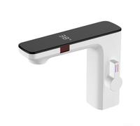 Smart Sensor Faucet with Digital Display Hot & Cold Water Mixer Tap for Kitchen & Bathroom White Automatic Basin Tap for Easy Use and Hygiene LWX