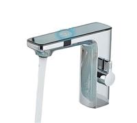 Smart Sensor Faucet with Digital Display - Touchless Hot & Cold Water Mixer Tap for Bathroom Vanity Sink - Chrome Finish, Elegant Basin Faucet