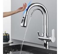 Smart Sensor Kitchen Faucet Touchless Operation Dual Mode Spout Hot/Cold Water Mixer Chrome Finish Deck Mount Easy to Use & Hygienic Kitchen Upgrade