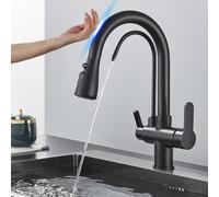 Smart Sensor Kitchen Faucet with 2 Model Spout Taps and Filtered Cold/Hot Water Mixer Deck Mount Handle Chrome Finish