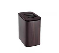 Smart Sensor Trash Can 6L Intelligent Waste Bin for Bathroom Kitchen & Living Room Narrow Design Wood Grain Finish Automatic Electric Lid Stylish Brown Garbage Can.