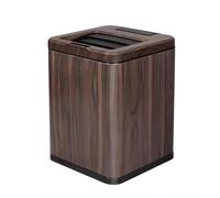 Smart Sensor Trash Can - Chinese Retro Imitation Wood Grain, Automatic Motion Sensing Bin for Living Room, Bathroom, Kitchen,Ebony (10L)