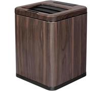 Smart Sensor Trash Can with Retro Wood Grain Design for Kitchen and Bathroom Waste Disposal