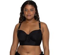 Smart & Sexy Women's Full-Busted Supportive Underwire Swimsuit Bikini Top, Black Hue, 42DD