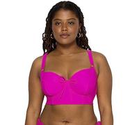 Smart & Sexy Women's Full-Busted Supportive Underwire Swimsuit Bikini Top, Fuchia Sizzle, 42DD