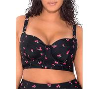 Smart & Sexy Women's Full-Busted Supportive Underwire Swimsuit Bikini Top, Sweet Cherry, 38E