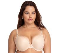 Smart & Sexy Women's Maximum Cleavage Underwire Push Up Bra, Available in Single and 2 Packs, Buff with Lace Wings, 40C