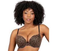 Smart & Sexy Women's Maximum Cleavage Underwire Push Up Bra, Leopard, 38A