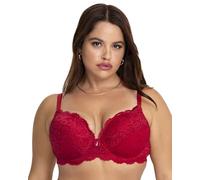 Smart & Sexy Women's Maximum Cleavage Underwire Push up Bra, No No Red, 36B