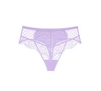 Smart & Sexy Women's Mesh & Lace High Waisted Thong Panties, Lilac Iris, 3XL