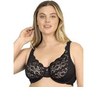Smart & Sexy Women's Plus Size Signature Lace Unlined Underwire Bra with Added Support, Opaque, Black Hue, 40D
