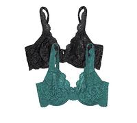 Smart & Sexy Women's Plus Size Wireless Bra - Seamless, Soft & Comfortable Fit, Fanfare/Black Hue, 36DD