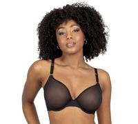 Smart & Sexy Women's Sheer Demi Underwire Bra, Black Hue (Mesh), 34B