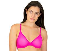 Smart & Sexy Women's Sheer Demi Underwire Bra, Electric Pink (Mesh), D