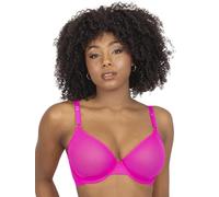 Smart & Sexy Women's Sheer Mesh Demi Underwire Bra, Available in Single and 2 Packs!, Electric Pink (Mesh), 32C