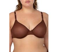 Smart & Sexy Women's Sheer Mesh Demi Underwire Bra, Chocolate, 34B